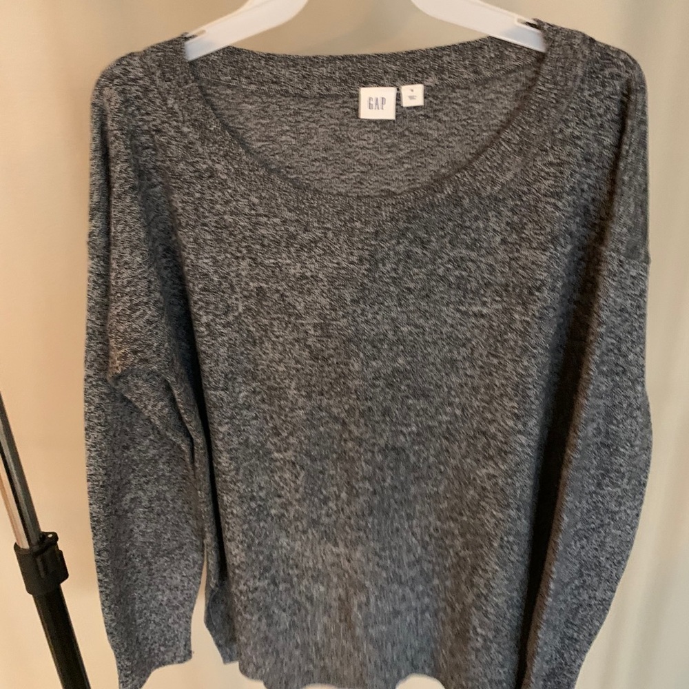 Grey gap boat neck sweater